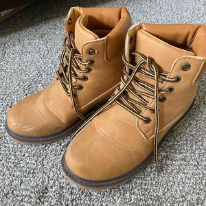 Tiana Mustard Lace-Up Ankle Boots, Size 7